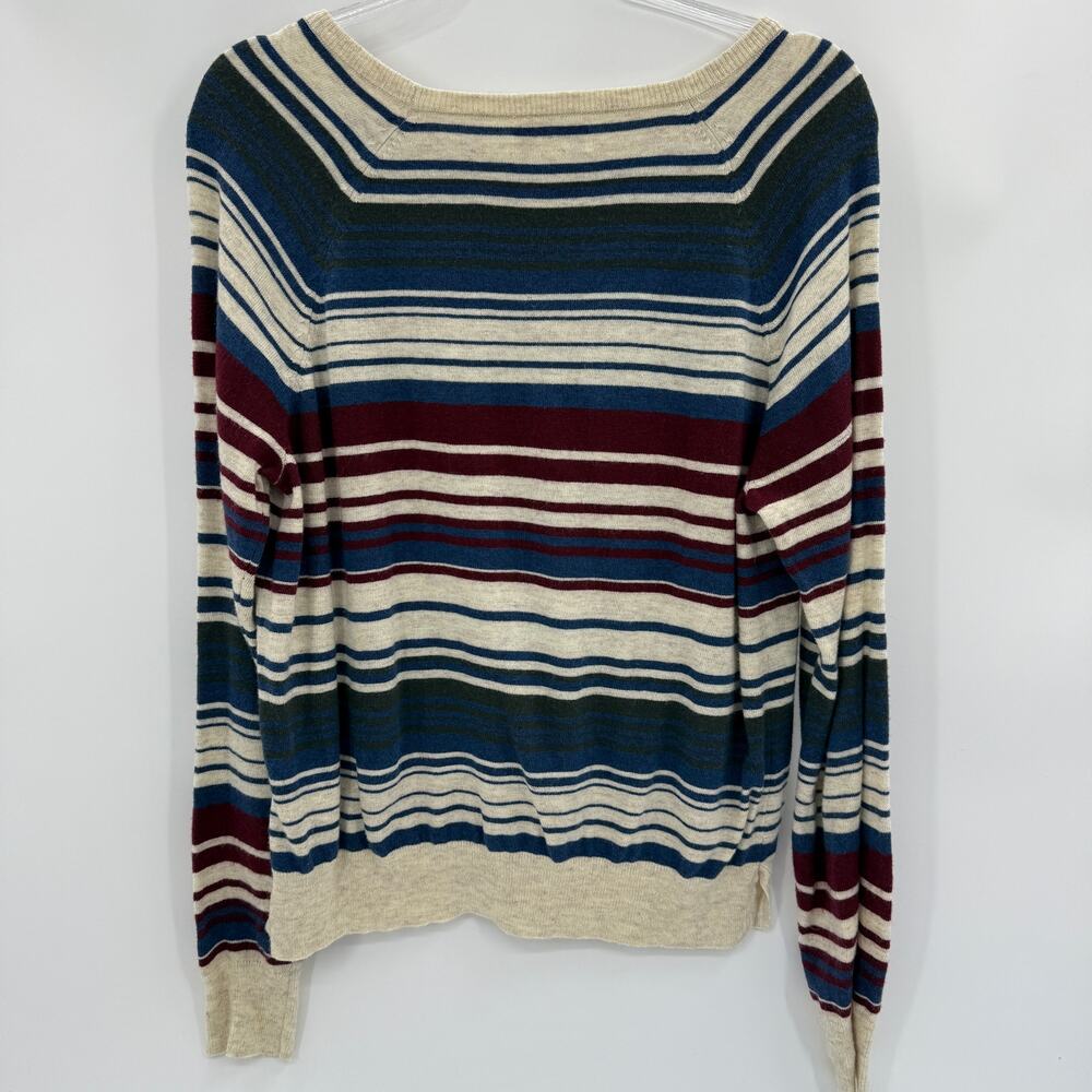 ARIAT Womens Stars Stripes Knit Sweater Top Size L Lightweight Wide Neck Layer - Picture 2 of 8